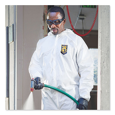 KleenGuard A40 Elastic-Cuff and Ankles Hooded Coveralls, 2X-Large, White, 25/Carton (KCC44325)