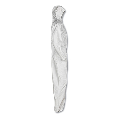 KleenGuard A30 Elastic Back and Cuff Hooded Coveralls, Medium, White, 25/Carton (KCC46112)