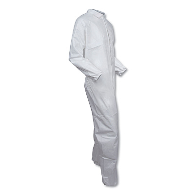 KleenGuard A30 Elastic-Back and Cuff Coveralls, Large, White, 25/Carton (KCC46103)