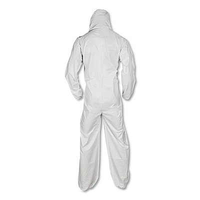 KleenGuard A20 Elastic Back and Ankle Hood and Boot Coveralls, 2X-Large, White, 24/Carton (KCC49125)