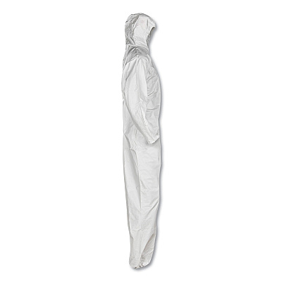 KleenGuard A30 Elastic-Back and Cuff Hooded Coveralls, X-Large, White, 25/Carton (KCC46114)