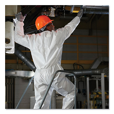 KleenGuard A30 Elastic-Back and Cuff Coveralls, 2X-Large, White, 25/Carton (KCC46105)