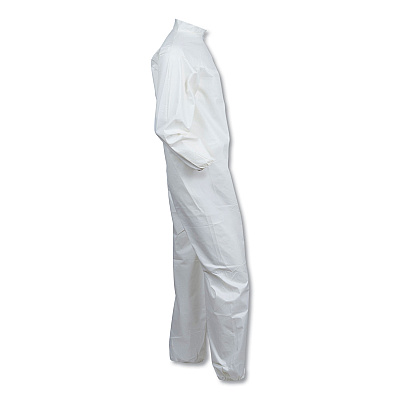 KleenGuard A40 Elastic-Cuff and Ankles Coveralls, White, Large, 25/Carton (KCC44313)