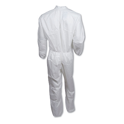 KleenGuard A30 Elastic-Back and Cuff Coveralls, X-Large, White, 25/Carton (KCC46104)