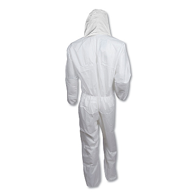 KleenGuard A20 Elastic Back, Cuff and Ankles Hooded Coveralls, 4X-Large, White, 20/Carton (KCC49117)