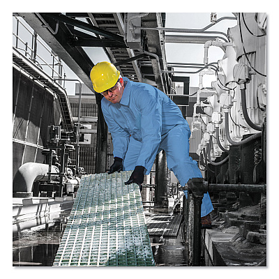 KleenGuard A65 Zipper Front Flame Resistant Coveralls, X-Large, Blue, 25/Carton (KCC45314)