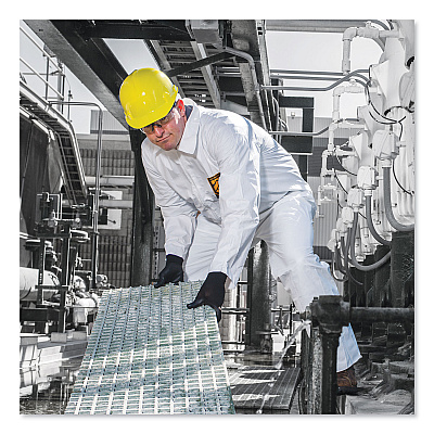 KleenGuard A30 Elastic-Back and Cuff Coveralls, X-Large, White, 25/Carton (KCC46104)