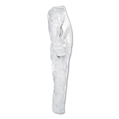 KleenGuard A20 Elastic Back Wrist/Ankle Coveralls, X-Large, White, 24/Carton (KCC49102)