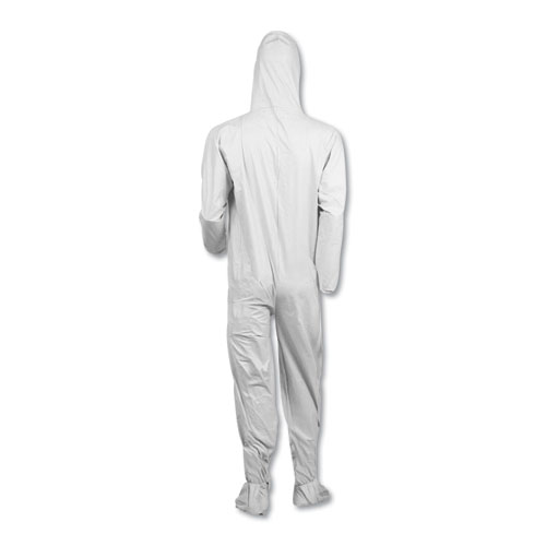 KleenGuard A40 Elastic-Cuff, Ankle, Hood and Boot Coveralls, 3X-Large, White, 25/Carton (44336)