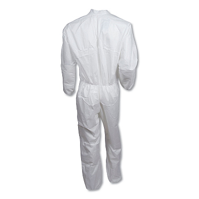 KleenGuard A30 Elastic-Back Coveralls, White, X-Large, 25/Carton (KCC46004)