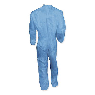 KleenGuard A60 Elastic-Cuff, Ankle and Back Coveralls, 2X-Large, Blue, 24/Carton (KCC45005)
