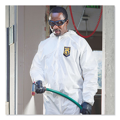 KleenGuard A40 Elastic-Cuff and Ankles Hooded Coveralls, X-Large, White, 25/Carton (KCC44324)