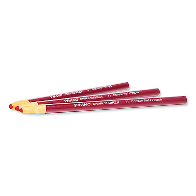 Dixon China Marker, 0.3" x 7", Crimson Red, Dozen (000710002)
