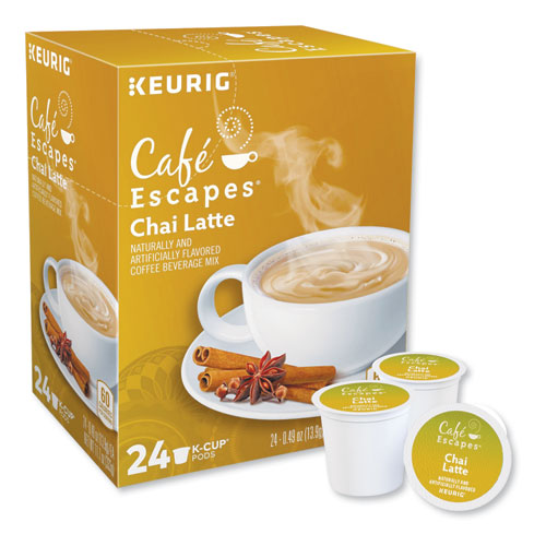 Cafe Escapes Chai Latte K-Cups, 96/Carton (6805CT)
