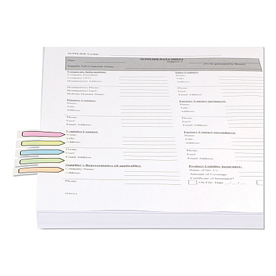 Universal Deluxe Pop-Up Page Flags, 0.5 x 1.75, Five Assorted Colors, 35 Flags/Dispenser, 5 Dispensers/Pack (UNV99015)