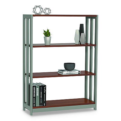 Linea Italia Trento Line Bookcase, Three-Shelf, 31.5w x 11.5d x 43.25h, Cherry (LITTR735CH)