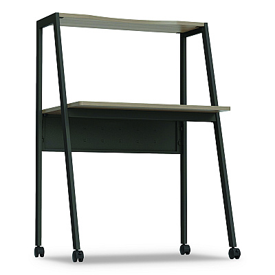 Linea Italia Kompass Flexible Home/Office Desk, 33" x 23.75" x 48", Natural Walnut (LITSH764NW)