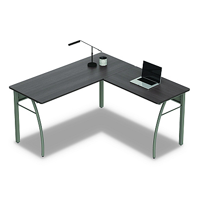 Linea Italia Trento Line L-Shaped Desk, 59.13" x 59.13" x 29.5", Mocha/Gray (LITTR737MOC)