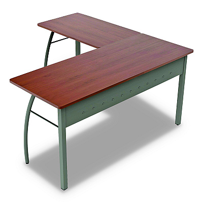 Linea Italia Trento Line L-Shaped Desk, 59.13" x 59.13" x 29.5", Cherry (LITTR737CH)