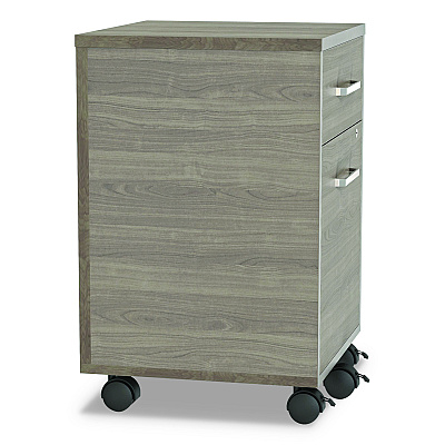 Linea Italia Urban Mobile File Pedestal, Left or Right, 2-Drawers: Box/File, Legal/A4, Natural Walnut, 16" x 15.25" x 23.75" (LITUR610NW)