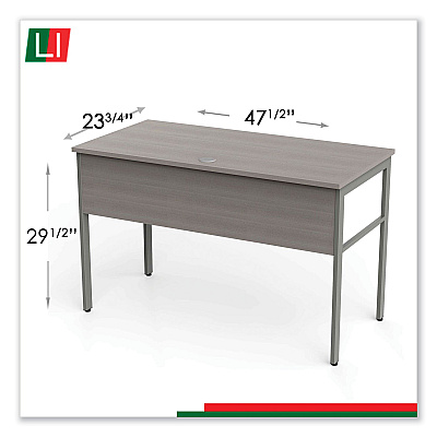 Linea Italia Urban Series Desk Workstation, 47.25" x 23.75" x 29.5", Ash (LITUR600ASH)