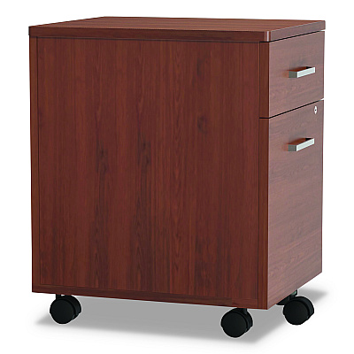 Linea Italia Trento Line Mobile Pedestal File, Left or Right, 2-Drawers: Box/File, Legal/Letter, Cherry, 16.5" x 19.75" x 23.63" (LITTR752CH)