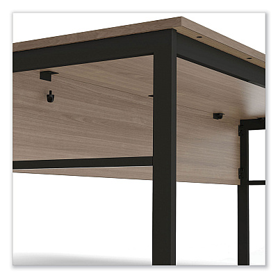 Linea Italia Urban Series Desk Workstation, 47.25" x 23.75" x 29.5", Natural Walnut (LITUR600NW)