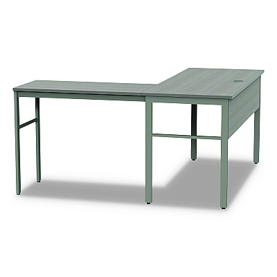 Linea Italia Urban Series L- Shaped Desk, 59" x 59" x 29.5", Ash (LITUR602ASH)
