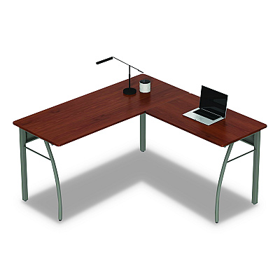 Linea Italia Trento Line L-Shaped Desk, 59.13" x 59.13" x 29.5", Cherry (LITTR737CH)