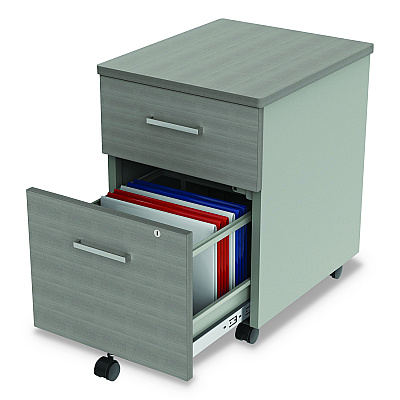 Linea Italia Urban Mobile File Pedestal, Left or Right, 2-Drawers: Box/File, Legal/A4, Ash, 16" x 15.25" x 23.75" (LITUR610ASH)