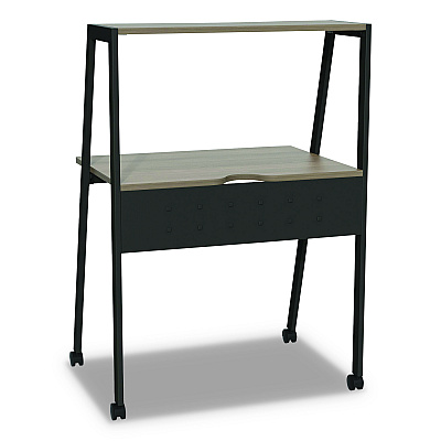 Linea Italia Kompass Flexible Home/Office Desk, 33" x 23.75" x 48", Natural Walnut (LITSH764NW)
