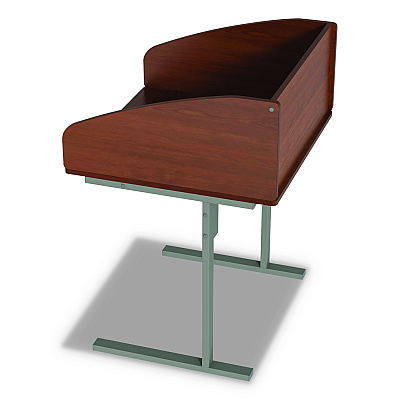 Linea Italia Study Carrell Starter Unit, 2-Leg, 31.25 x 23.5 x 45.25, Cherry (LITSC801CH)