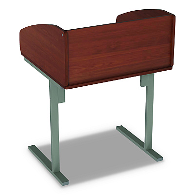 Linea Italia Study Carrell Starter Unit, 2-Leg, 31.25 x 23.5 x 45.25, Cherry (LITSC801CH)
