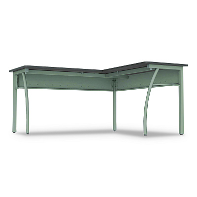 Linea Italia Trento Line L-Shaped Desk, 59.13" x 59.13" x 29.5", Mocha/Gray (LITTR737MOC)