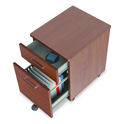Linea Italia Trento Line Mobile Pedestal File, Left or Right, 2-Drawers: Box/File, Legal/Letter, Cherry, 16.5" x 19.75" x 23.63" (LITTR752CH)