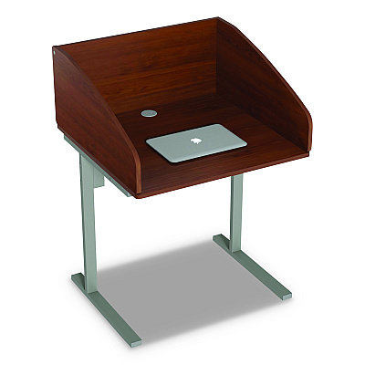Linea Italia Study Carrell Starter Unit, 2-Leg, 31.25 x 23.5 x 45.25, Cherry (LITSC801CH)