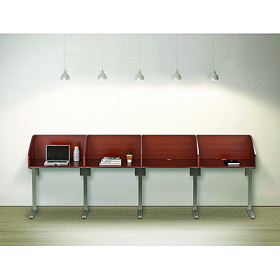 Linea Italia Study Carrell Starter Unit, 2-Leg, 31.25 x 23.5 x 45.25, Cherry (LITSC801CH)