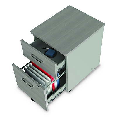 Linea Italia Urban Mobile File Pedestal, Left or Right, 2-Drawers: Box/File, Legal/A4, Ash, 16" x 15.25" x 23.75" (LITUR610ASH)