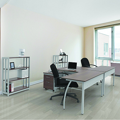 Linea Italia Trento Line Bookcase, Three-Shelf, 31.5w x 11.63d x 43.25h, Mocha (LITTR735MOC)