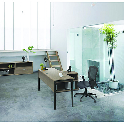 Linea Italia Urban Series Desk Workstation, 59" x 23.75" x 29.5", Natural Walnut (LITUR601NW)