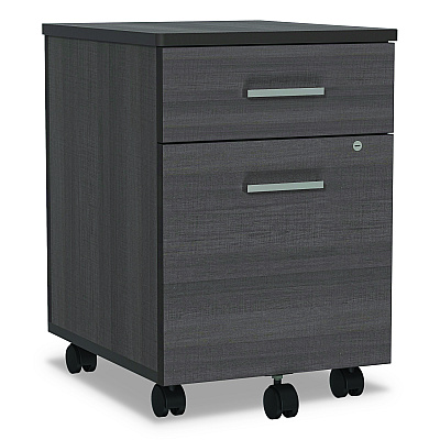 Linea Italia Trento Line Mobile Pedestal File, Left or Right, 2-Drawers: Box/File, Legal/Letter, Mocha, 16.5" x 19.75" x 23.63" (LITTR752MOC)