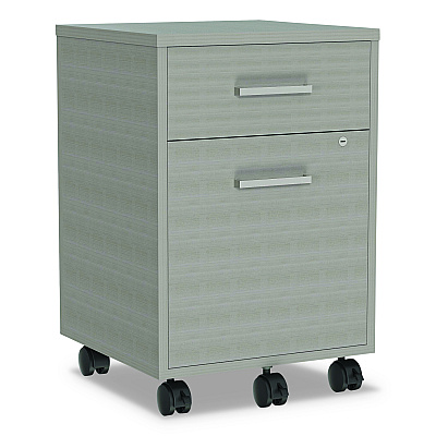 Linea Italia Urban Mobile File Pedestal, Left or Right, 2-Drawers: Box/File, Legal/A4, Ash, 16" x 15.25" x 23.75" (LITUR610ASH)