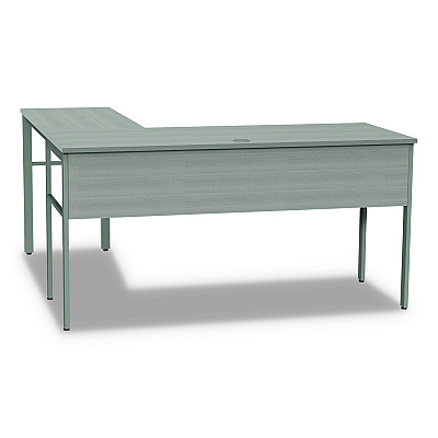 Linea Italia Urban Series L- Shaped Desk, 59" x 59" x 29.5", Ash (LITUR602ASH)