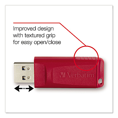 Verbatim Store 'n' Go USB Flash Drive, 8 GB, Assorted Colors, 3/Pack (98703)