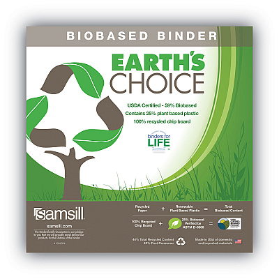 Samsill Earth's Choice Plant-Based BOHO D-Ring View Binders, 1" Capacity, 11 x 8.5, Indigo, 2/Pack (SAMU69341)