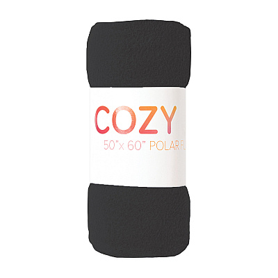 Cozy Soft Polar Fleece Throw 50x60 Black (case Of 24) (FLC-PLR-5060-6PK-BK)