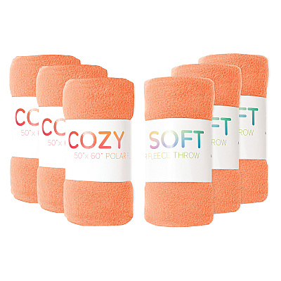 Cozy Soft Polar Fleece Throw 50x60 Coral (case Of 24) (FLC-PLR-5060-6PK-CO)