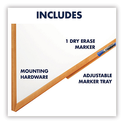 Quartet Classic Series Total Erase Dry Erase Boards, 36 x 24, White Surface, Oak Fiberboard Frame (QRTS573)