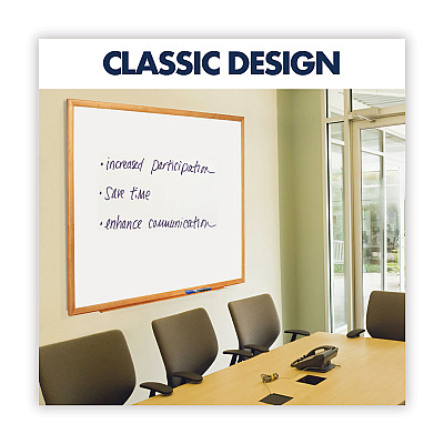 Quartet Classic Series Total Erase Dry Erase Boards, 36 x 24, White Surface, Oak Fiberboard Frame (QRTS573)