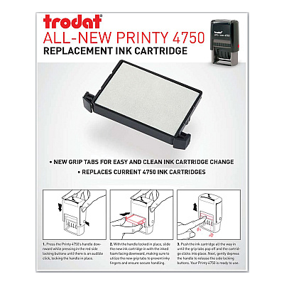 E4750 Printy Replacement Pad for Trodat Self-Inking Stamps, 1" x 1.63", Blue/Red (USSP4750BR)